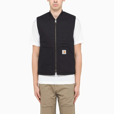 Carhartt Navy Cotton Waistcoat In Blue