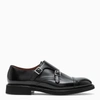 DOUCAL'S BLACK DERBY MONK SHOES,DU1025VEROUF007-J-DOUCA-NN00