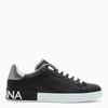 DOLCE & GABBANA BLACK/SILVER PORTOFINO SNEAKERS,CS1760AH527-J-DOLCE-8B979