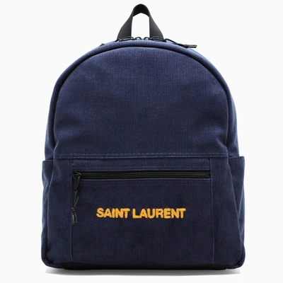 Saint Laurent Nuxx Backpack In Blue Velvet