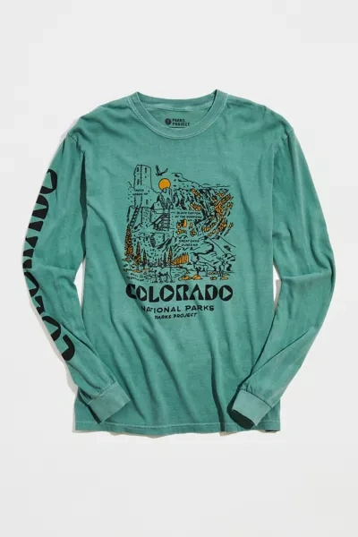 Parks Project National Parks Of Colorado Long Sleeve Tee In Turquoise