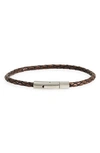 Jonas Studio Single Braided Leather Bracelet In Brown