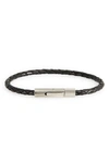 Jonas Studio Single Braided Leather Bracelet In Black