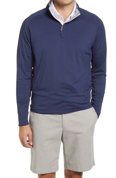 Peter Millar Stealth Performance Quarter-zip Pullover In Navy