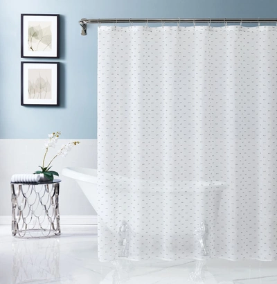 Dainty Home Sprinkles Embellished Lurex Shower Curtain In Silver