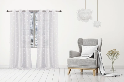 Dainty Home Snowball 3d Puffs Shower Window Curtain In White