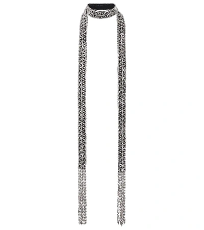 Isabel Marant Fringed Bead-embellished Silk-chiffon Scarf In Multi,ecru