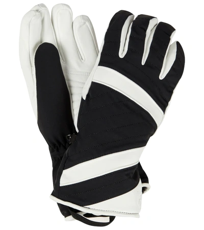 Toni Sailer Alek Leather Ski Gloves In Black-bright White