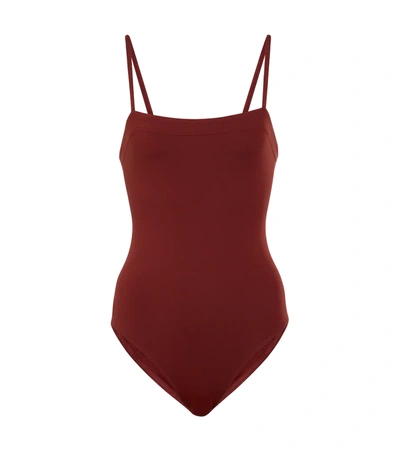 Eres Aquarelle One-piece Swimsuit With Thin Straps In Terre Cuite