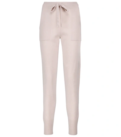 Eres Ardent Wool And Cashmere Knit Sweatpants In Satin Grege