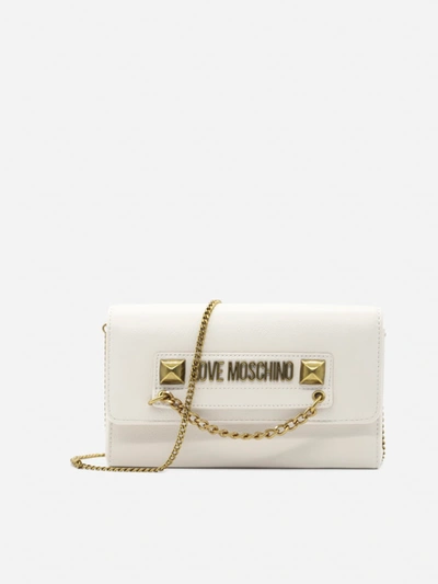 Love Moschino Shoulder Bag With Contrasting Logo Lettering In White