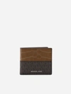 MICHAEL KORS HUDSON WALLET IN LEATHER WITH ALL-OVER MONOGRAM PRINT,39F1LHDF1K -278