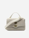 ZANELLATO POSTINA BAG S JONES WHITE TOPS IN LEATHER,ZA00PEL0680643Z9982 JONESCIME BIANCHE