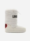 LOVE MOSCHINO FAUX FUR ANKLE BOOTS WITH CONTRASTING LOGO LETTERING,JA24232G0DISN -11A