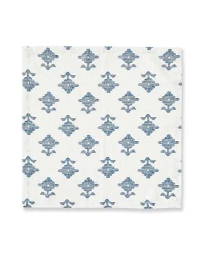 Matouk Rubia Linen Napkins, Set Of 4 In Navy