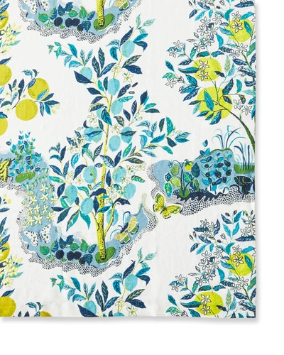 Matouk Citrus Garden Tablecloth, 70" X 144" In Pool