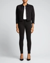 L Agence L'agence Janelle Slim Raw Hem Denim Jacket In Saturated Black
