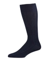 Marcoliani Ribbed Dress Socks In Navy