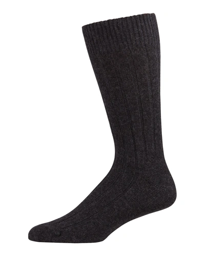 Marcoliani Ribbed Dress Socks In Navy