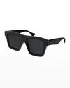 Gucci Men's Square Acetate Sunglasses In 005 Black