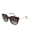 Saint Laurent Ysl Acetate Cat-eye Sunglasses In Dark Havana