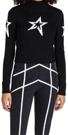 Perfect Moment Cable Underwear Sweater Black In Black