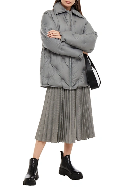 Maison Margiela Oversized Quilted Shell Coat In Grey