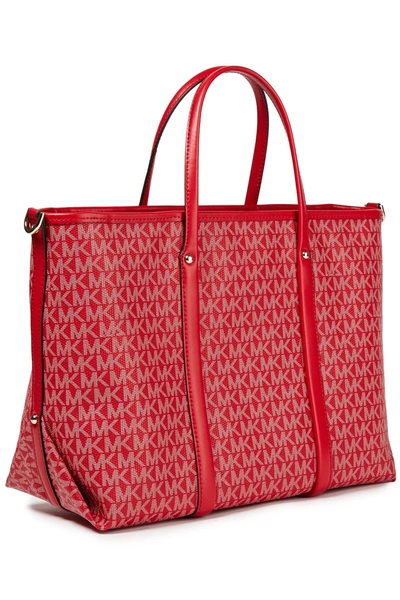 Michael Michael Kors Logo-print Faux Leather Tote In Red