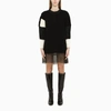 RED VALENTINO BLACK AND IVORY KNIT DRESS,WR0KD03X675-J-REDV-I71