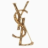 SAINT LAURENT GOLD-TONE YSL OPIUM YSL BROOCH,470371Y1500-J-YSL-8030