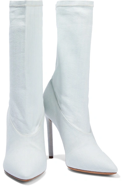 Yeezy Stretch-denim Sock Boots In Light Denim