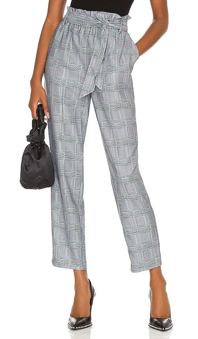 Bcbgeneration Woven Tie Waist Pant In Black  White  & Green