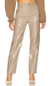 Agolde Recycled Leather 90's Pinch Waist Jeans In Quail Patent In Quail Patent