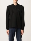Lacoste Mens Classic Pique Long Sleeve Poloshirt In Black