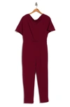 Alexia Admor Draped One-shoulder Jumpsuit In Cranberry