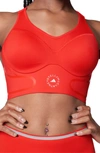 Adidas By Stella Mccartney Truepace High-impact Moulded-cup Sports Bra In Vivred