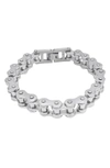 Adornia Rhodium Plated Stainless Steel Bicycle Chain Bracelet In Silver