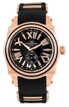 Aquaswiss Swissport A Leather Strap Watch, 43mm X 53 Mm In Black/ Rose