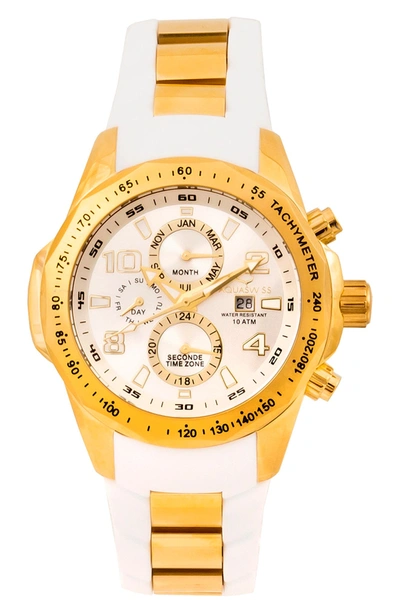 Aquaswiss Men's Trax Ii Stainless Steel Watch In White/gold
