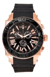 Aquaswiss Swissport Xg Watch, 50mm X L63mm In Black/ Rose Gold