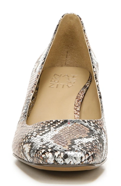 Naturalizer Karina Square Toe Pump In Tan Metallic Snake Print