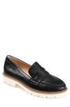 Journee Collection Kenly Croc Embossed Comfort Foam Penny Loafer In Black Croco