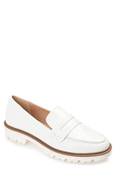 Journee Collection Kenly Comfort Foam Penny Loafer In White