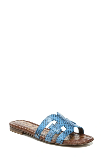 Sam Edelman Bay Cutout Slide Sandal In True Blue Leather