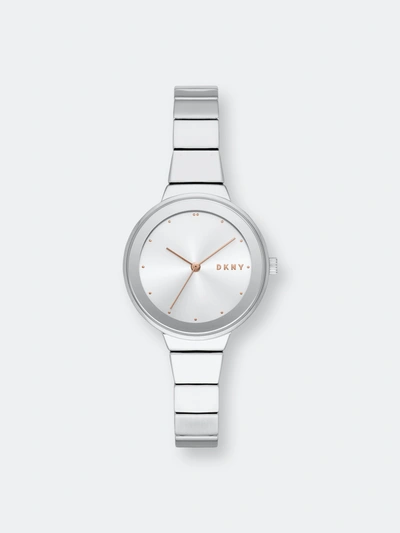 Dkny Women's Astoria Silver-tone Bracelet Watch 32mm, Created For Macy's In Grey