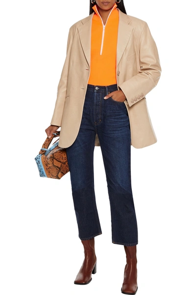 Acne Studios Cropped High-rise Straight-leg Jeans In Dark Denim