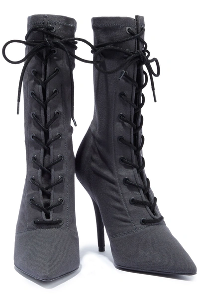 Yeezy Stretch-canvas Ankle Boots In Anthracite
