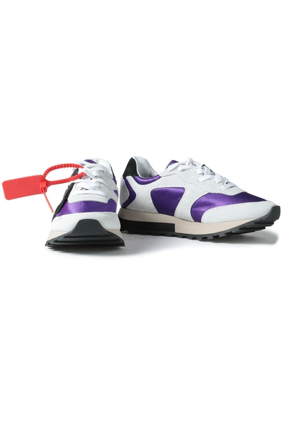 Off-white Hg Runner Appliquéd Suede And Shell Trainers In Violet