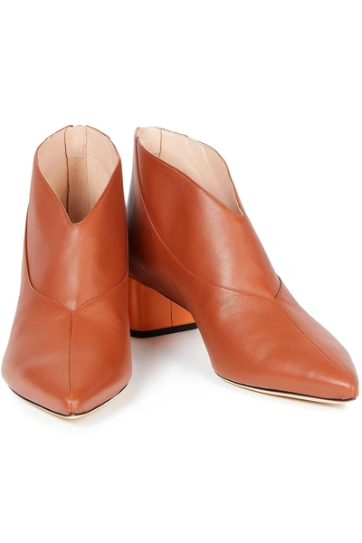 Emilio Pucci Two-tone Leather Ankle Boots In Tan