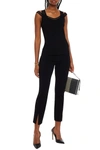 Roberto Cavalli Crochet-trimmed Stretch-knit Top In Black